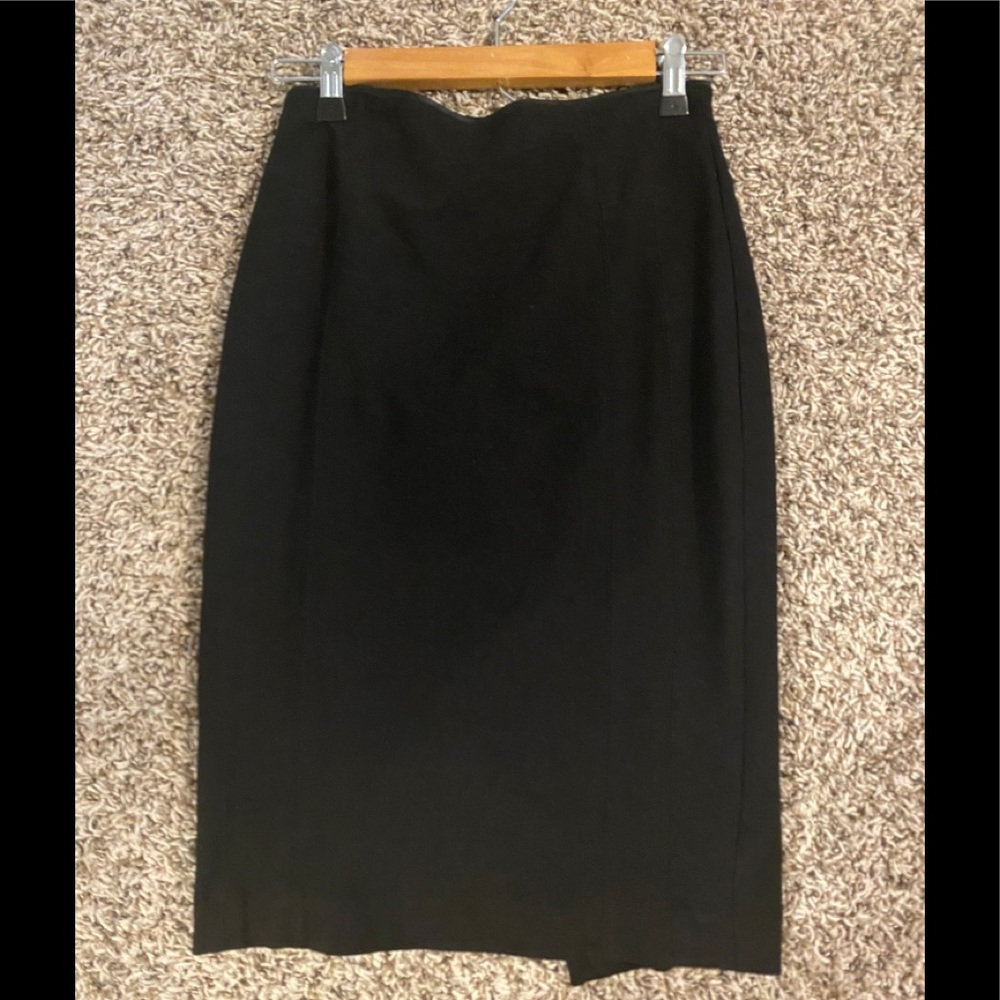 Black Ponte Pencil Skirt
